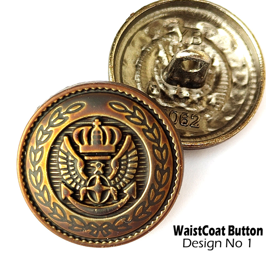 waistCoat Button ! Pack of 8pc ! Medium Size Button ! Premium Metal Quality