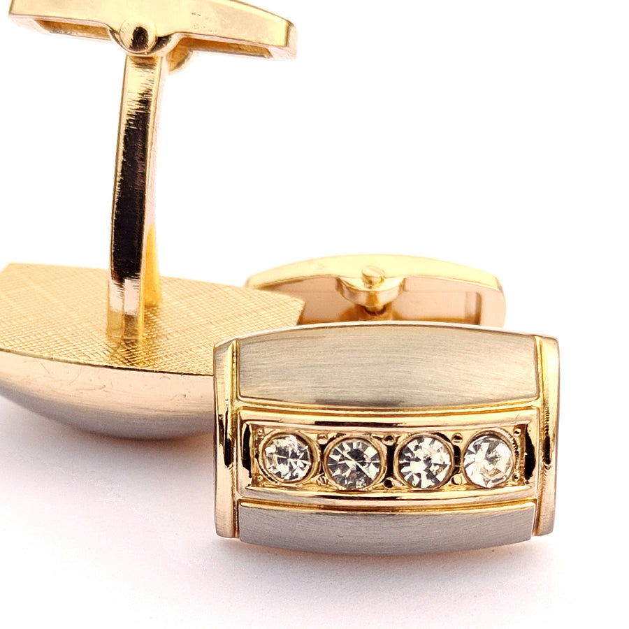 Zircon Stone with small white stone Gold & Silver Base cufflink for Men 00056